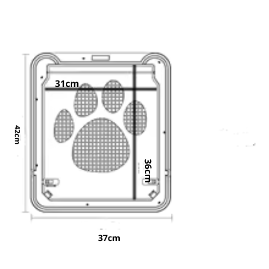 Chatière 37 x 42 cm avec motif patte