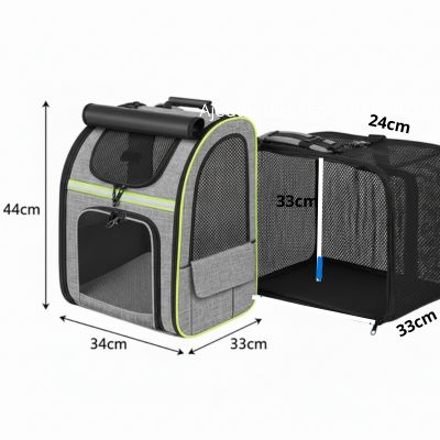 Sac de transport pour chat avec dimensions 44cm de hauteur 34cm de largeur 33cm de profondeur