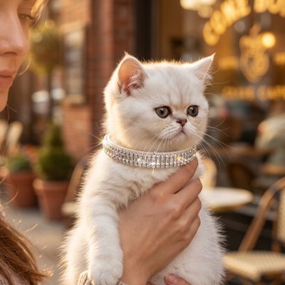 Collier chat élégant et sécurisé pour chaton blanc — Chatohub