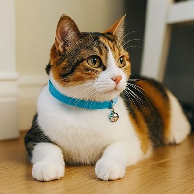 Collier chat anti étranglement bleu avec clochette