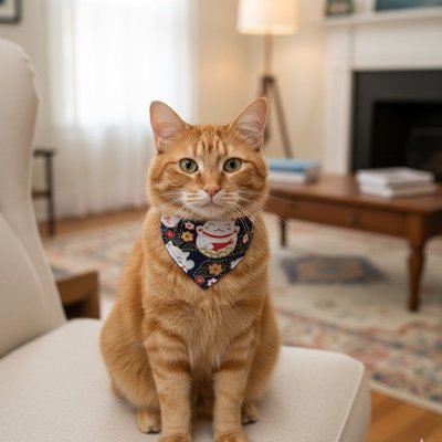 Collier Chat bandana à motifs floraux