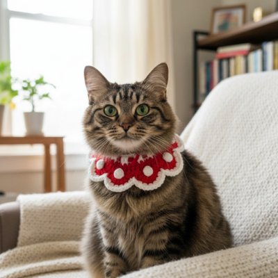 Collier Chat rouge