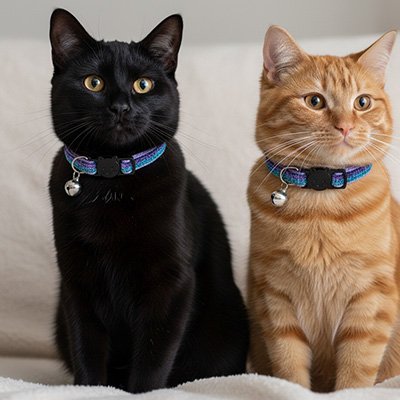 "Détail du collier pour chat Minou loft montrant la qualité des matériaux et l'élégance féline"