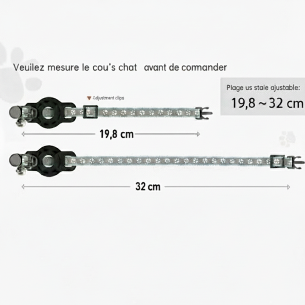 Guide de taille collier chat très compact