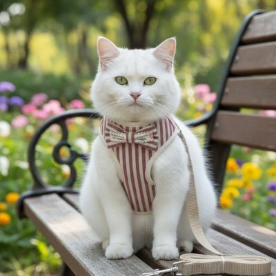 Harnais pour chat élégant pour sortie extérieure 