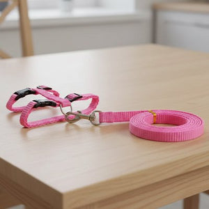 Harnais chat rose avec laisse – vue produit