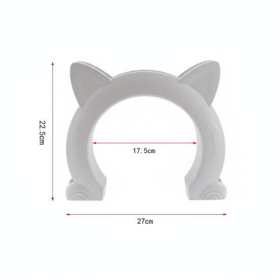 chatière chat avec mesure en centimètre.