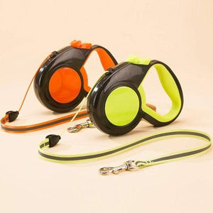 Laisse rétractable pour chat orange et jaune fluo