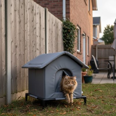 Maison chat extérieur imperméable avec toit isolé