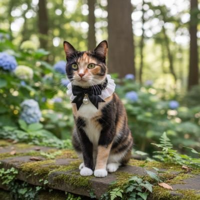 Chat portant collier sécurité élégante - Accessoire confortable et ajustable pour chat domestique. 