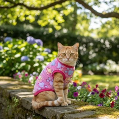Pull pour chat rose motif cœurs vêtement félin chaud
