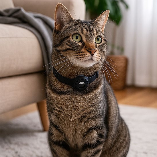 Détail du collier GPS PetTracker avec fonction geofencing. 