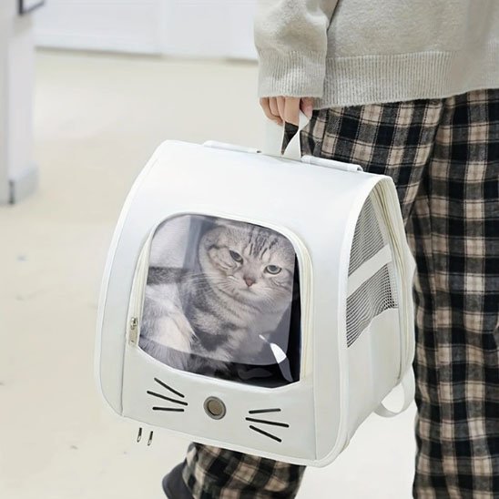 Sac à dos chat premium avec fenêtre panoramique - Vue de face