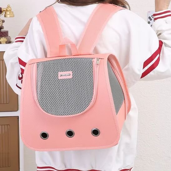 Sac à dos chat rose Minou Loft avec ventilation mesh