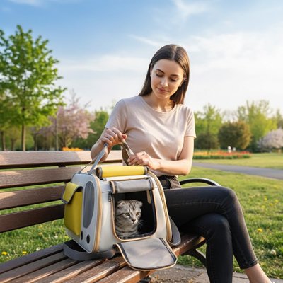 Sac de transport pour Chat avec fenêtre transparente